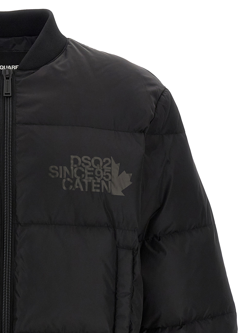 Blouson bomber noir en polyamide de Dsquared², coupe ajustée avec détails stylés et logo discret à l'avant.