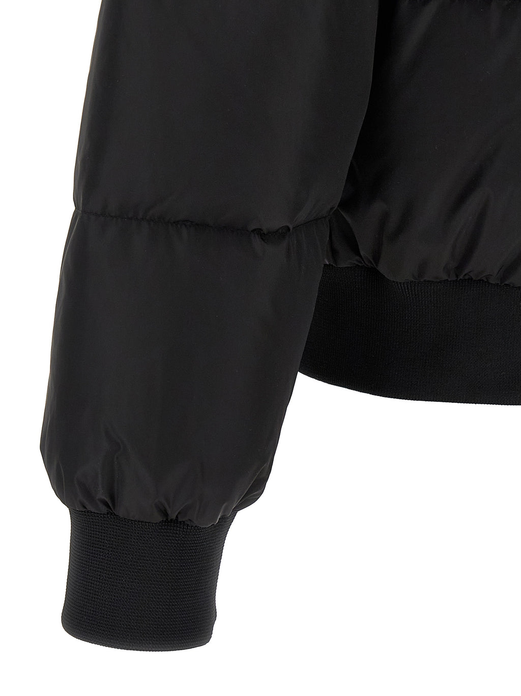 Veste bomber noire en polyamide de Dsquared², avec détails modernes et style urbain.