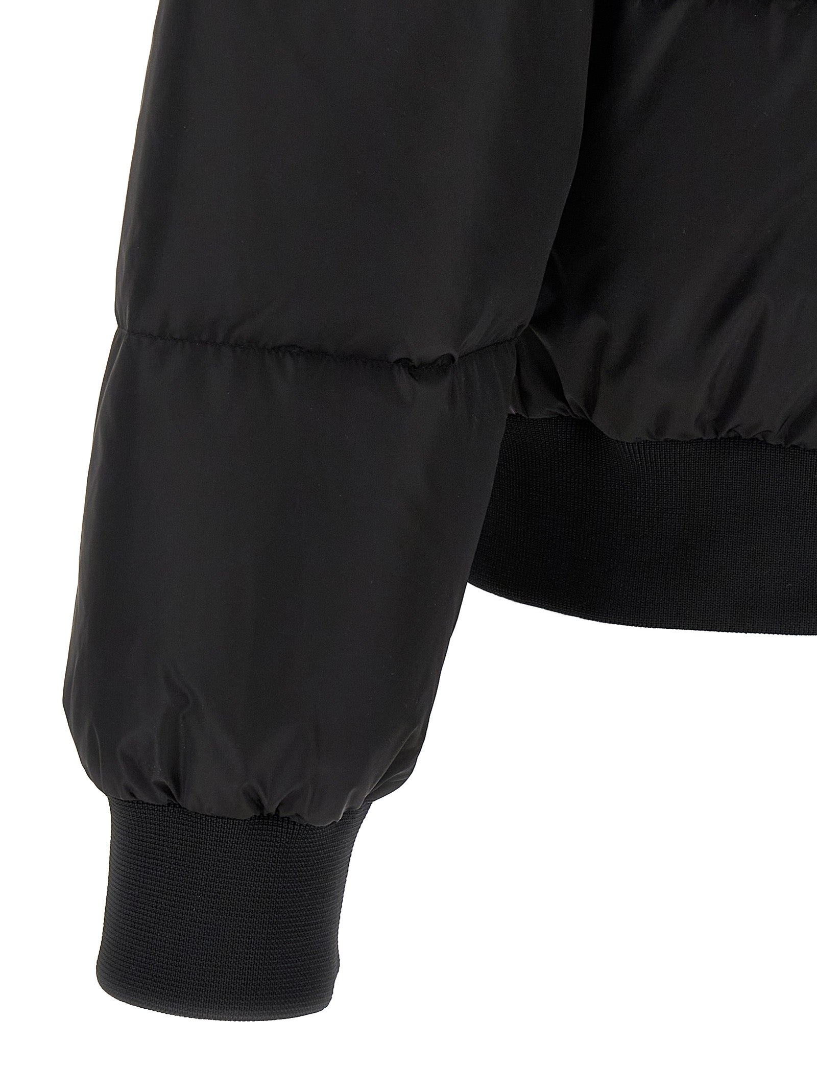 Veste bomber noire en polyamide de Dsquared², avec détails modernes et style urbain.