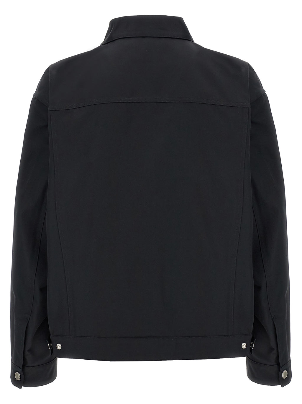 Veste longue en polyester noire Dsquared² avec coupe élégante et détails modernes, visible sur cette image.