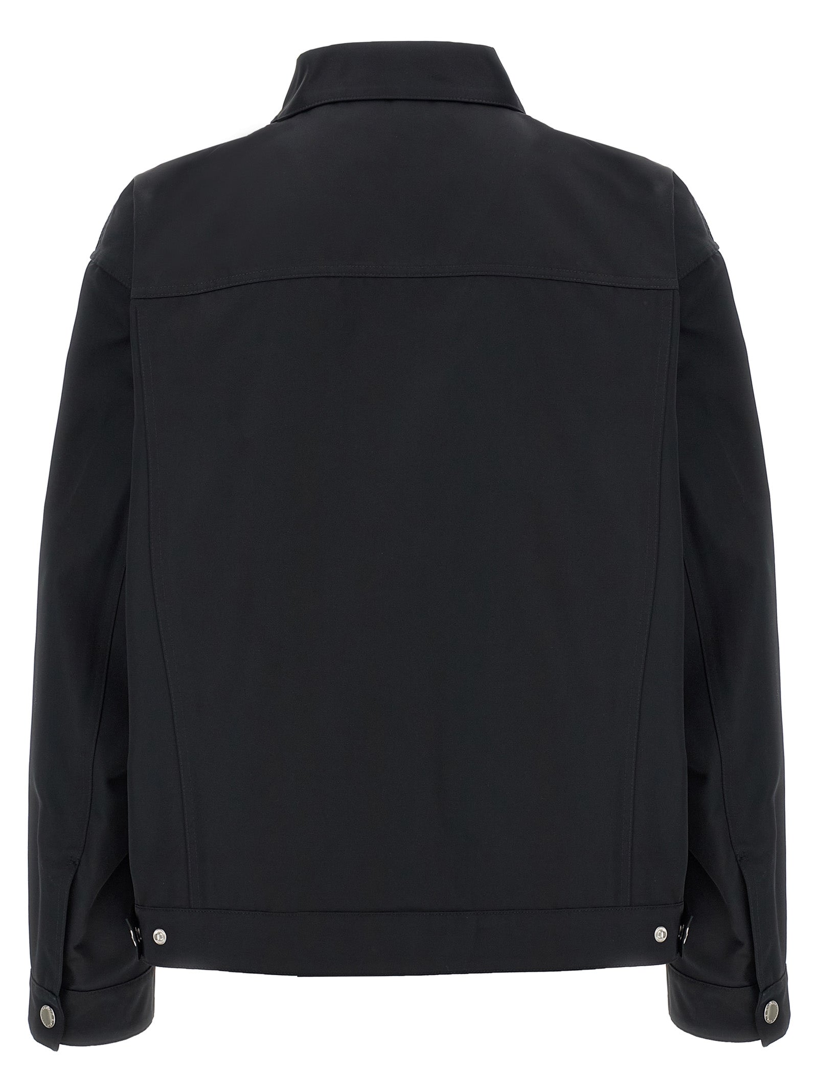 Veste longue en polyester noire Dsquared² avec coupe élégante et détails modernes, visible sur cette image.