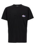 T-shirt en coton noir de la marque Dsquared², coupe classique, visible sur un mannequin avec col rond et manches courtes.