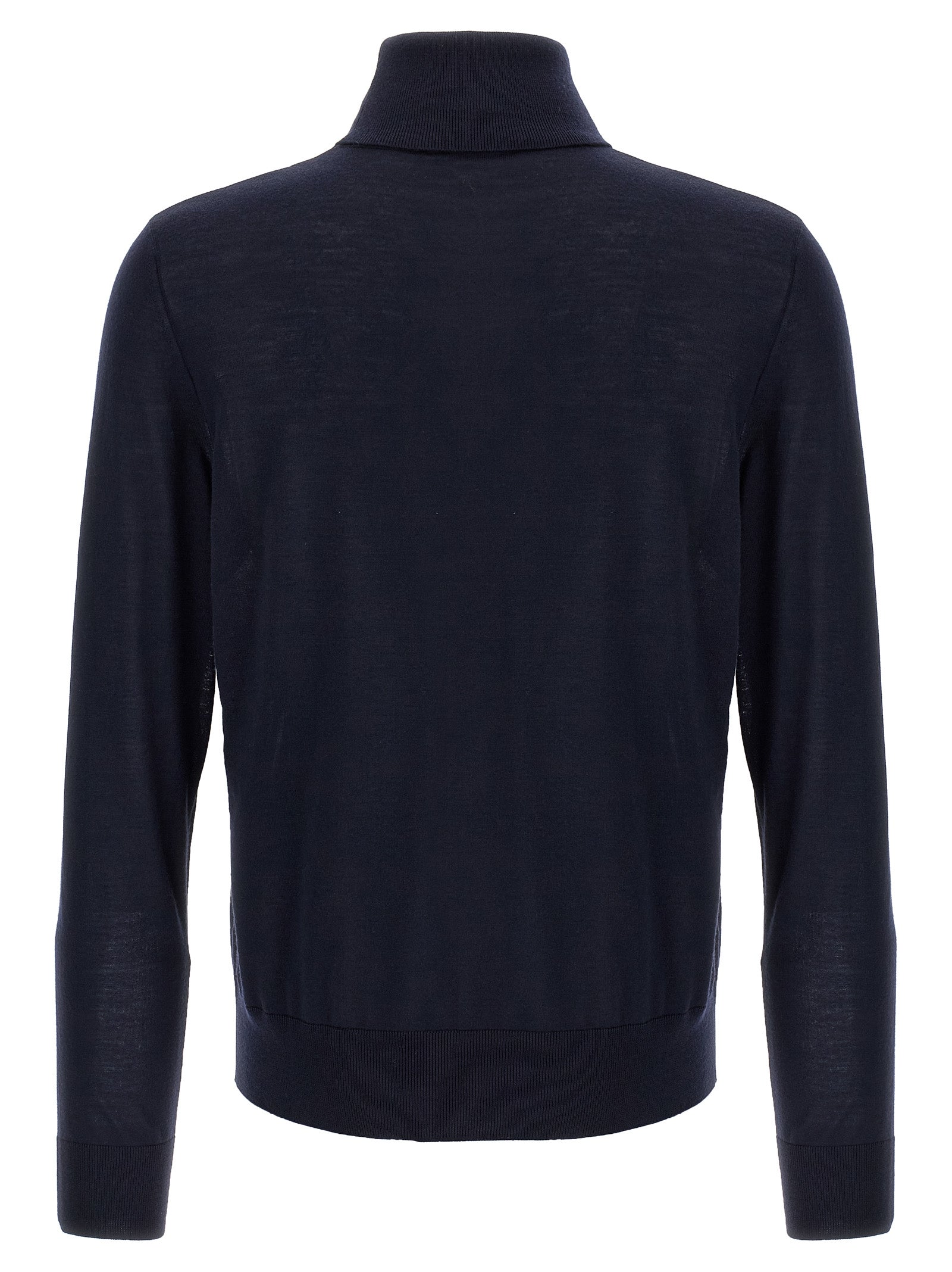 Cardigan en laine vierge bleue de Dsquared², veste élégante avec boutons, porté sur un mannequin.