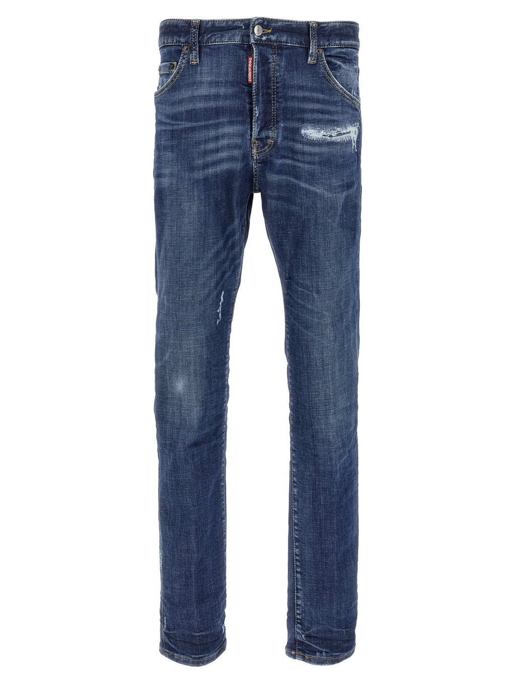 Jeans slim en coton bleu de Dsquared², coupe ajustée, visible avec détails modernes et couture soignée.