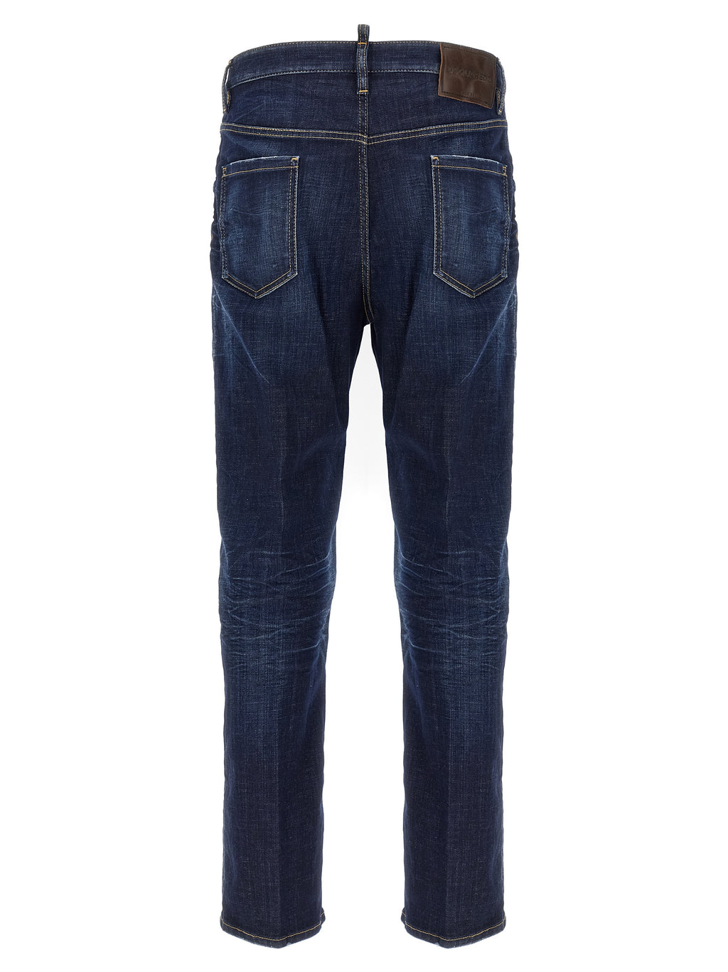 Jeans droits en coton bleu de Dsquared², style décontracté, avec détails classiques et coupe droite.
