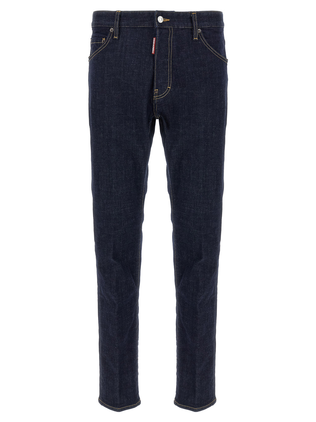 Jeans slim en coton bleu de la marque Dsquared², coupe ajustée, détails modernes et style casual.