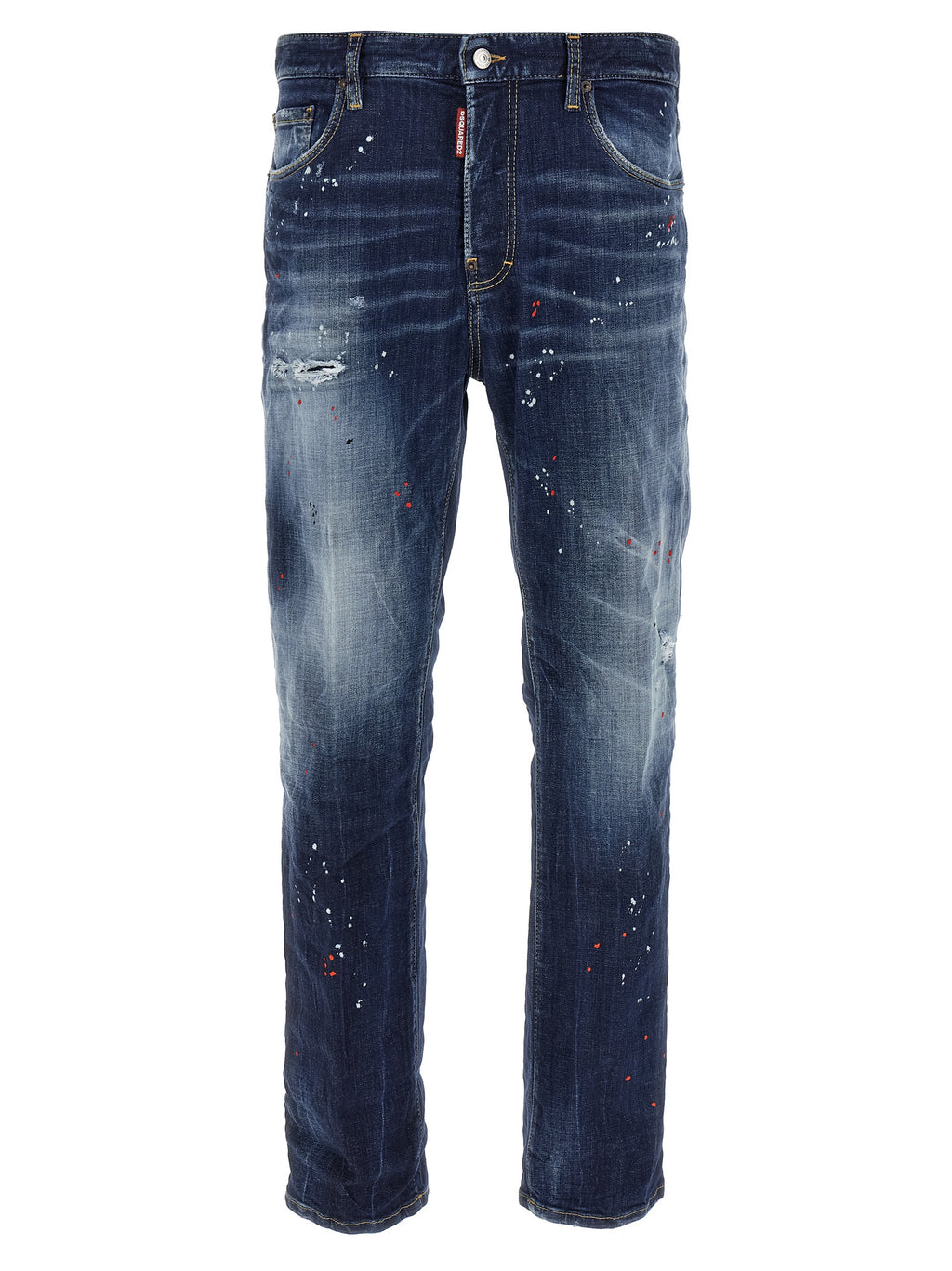 Jeans bleu en coton à coupe décontractée de Dsquared², détail de la texture et du style décontracté visible sur l'image.