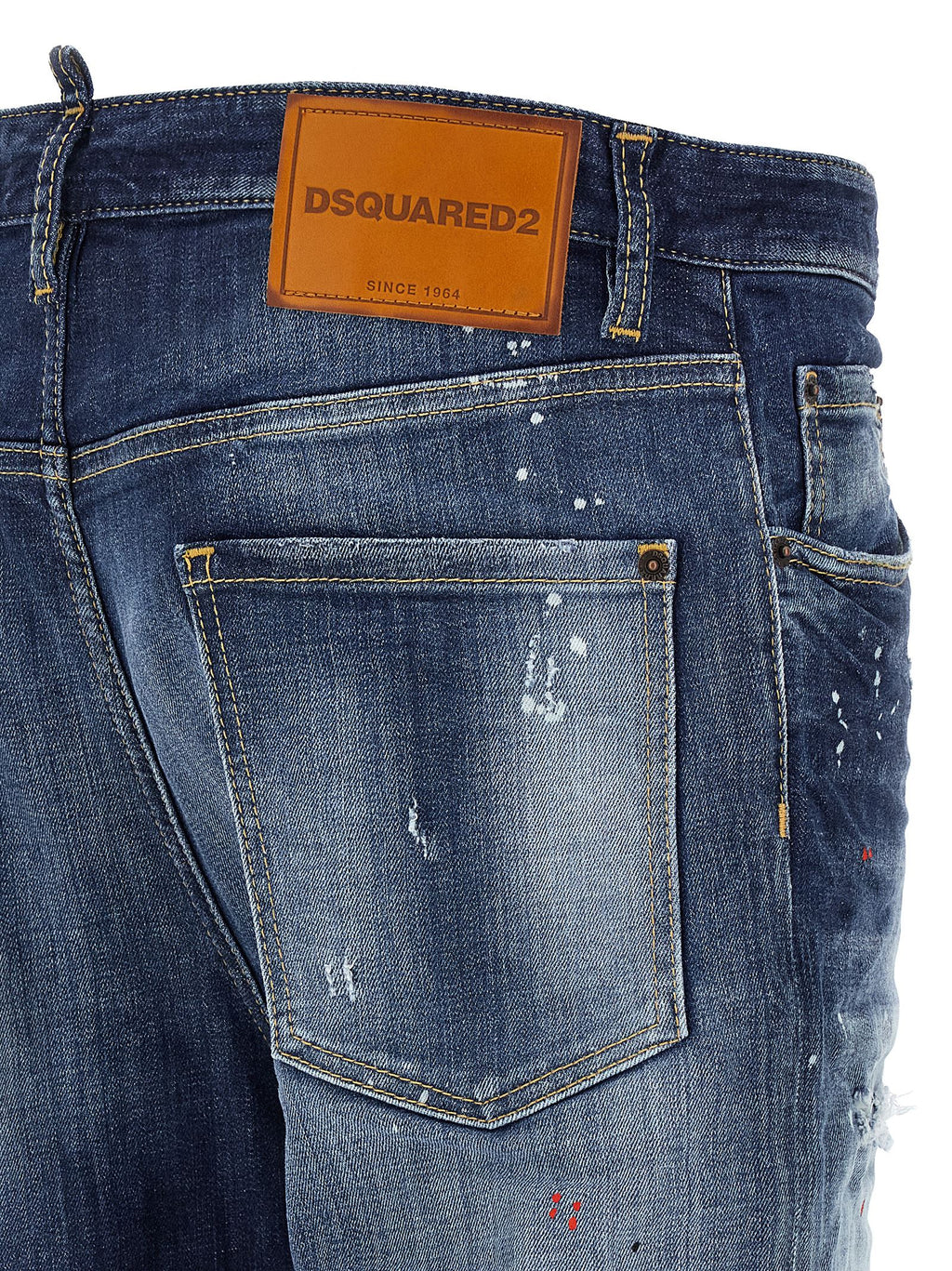 Jeans en coton bleu à coupe décontractée de Dsquared², style casual et confort pour homme.