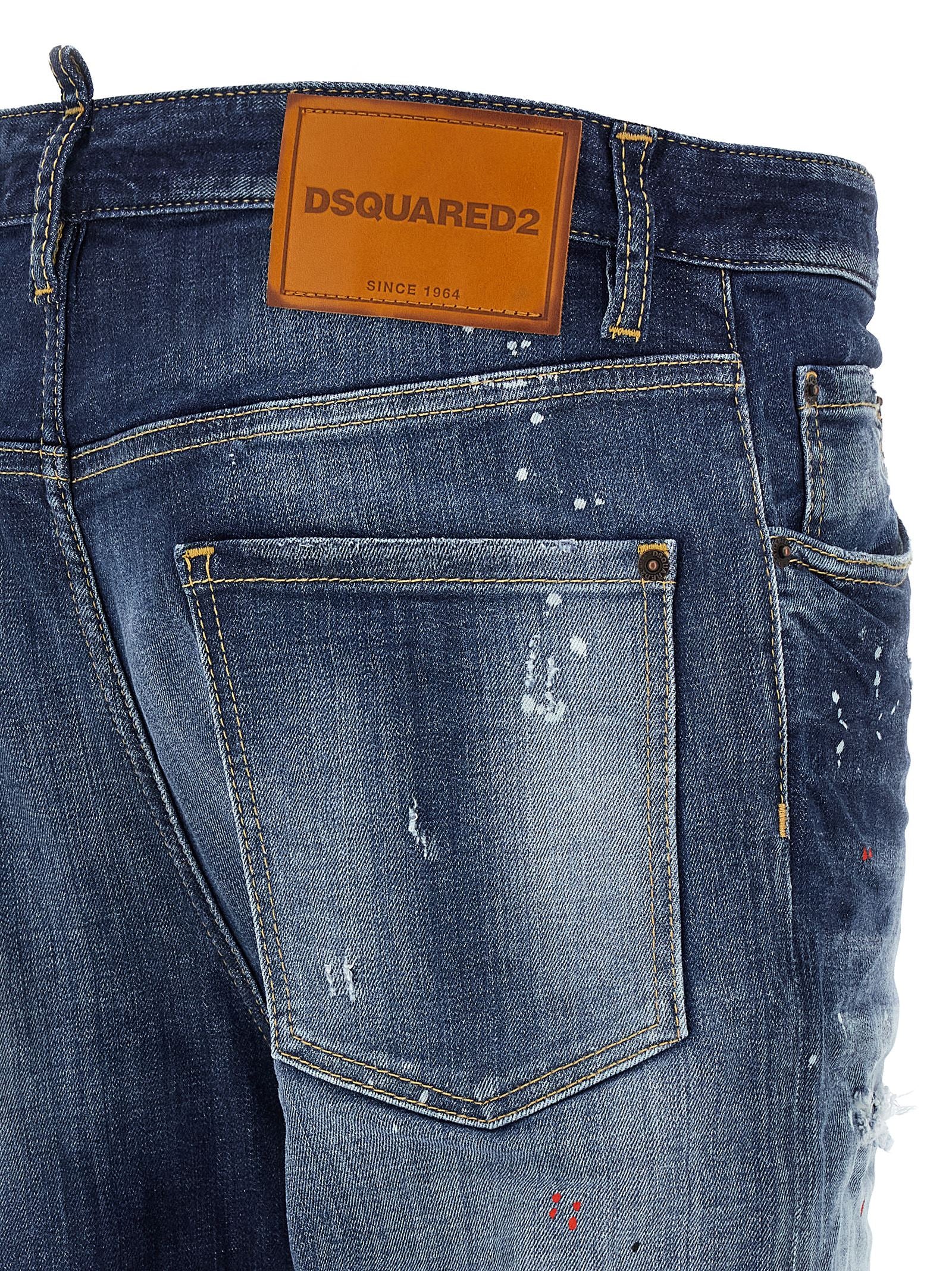 Jeans en coton bleu à coupe décontractée de Dsquared², style casual et confort pour homme.
