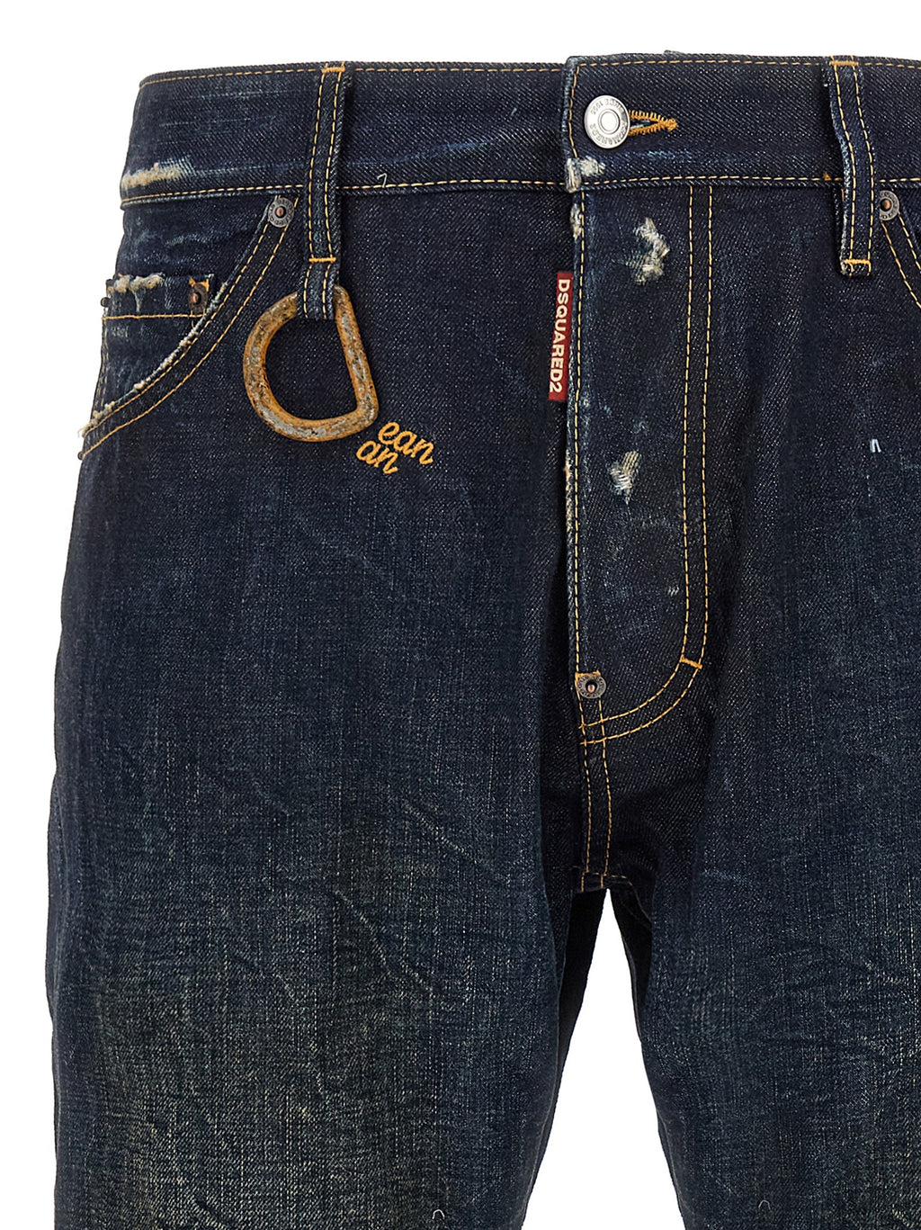 Jeans slim en coton bleu de Dsquared², coupe ajustée, avec détails modernes et finition soignée.