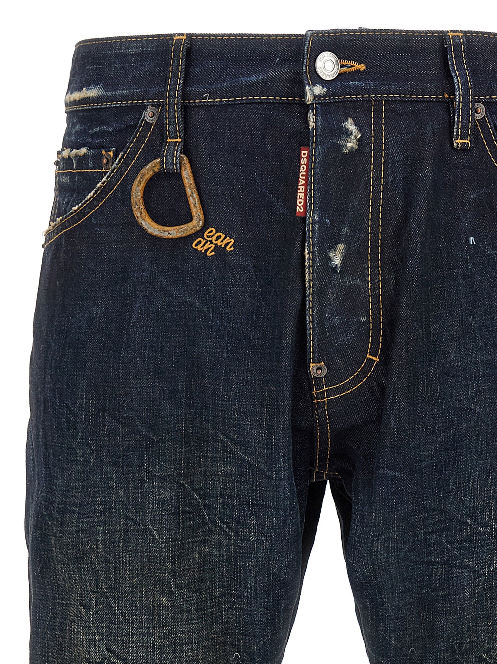 Jeans slim en coton bleu de Dsquared², coupe ajustée, avec détails modernes et finition soignée.