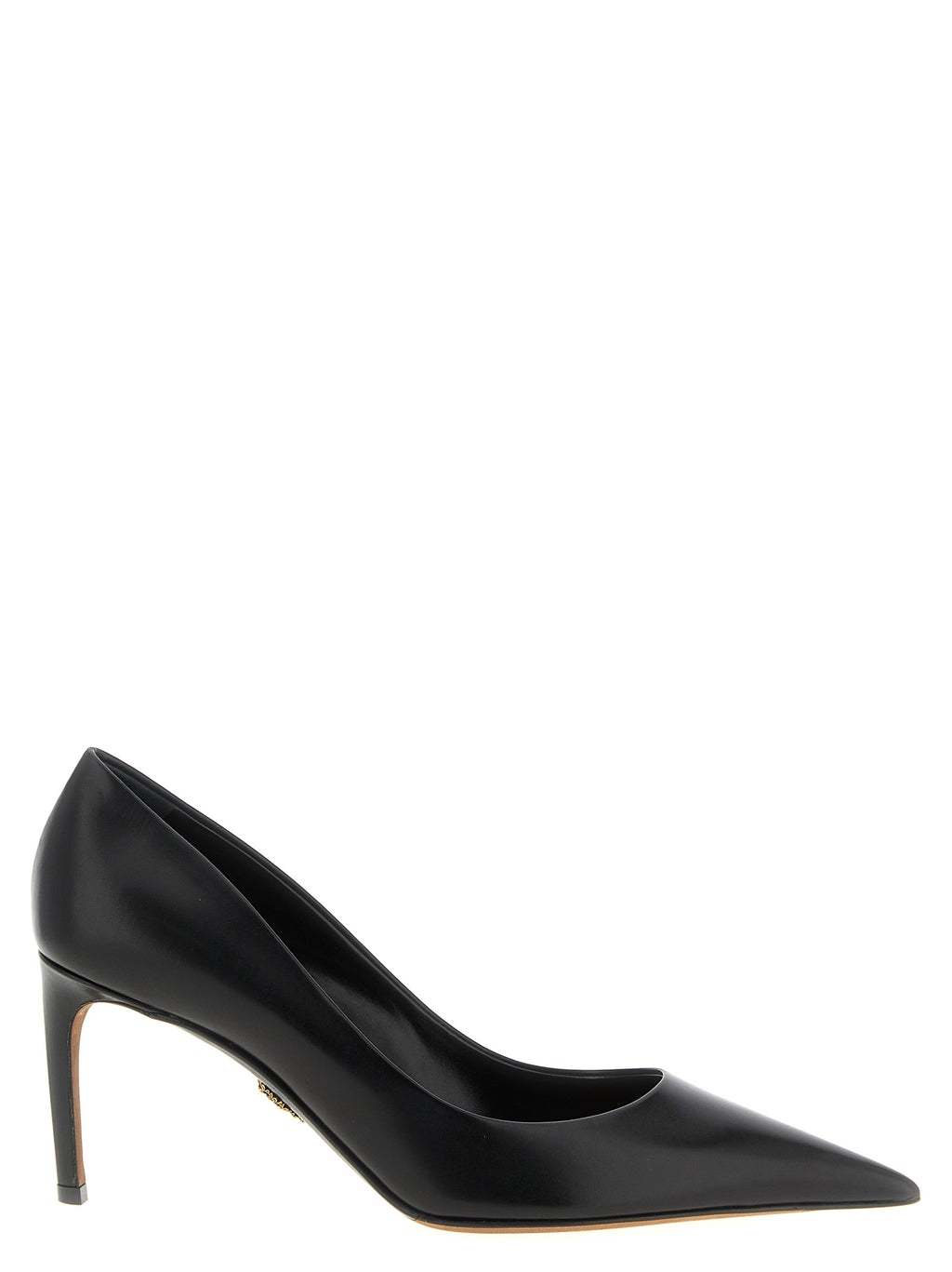 Chaussures à talons hauts en cuir de veau noir Dolce & Gabbana, élégantes et sophistiquées.