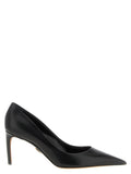 Chaussures à talons hauts en cuir de veau noir Dolce & Gabbana, élégantes et sophistiquées.