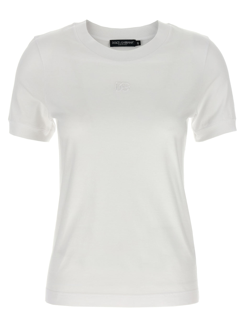 T-shirt en coton blanc de Dolce & Gabbana, style décontracté avec logo de la marque visible sur la poitrine.