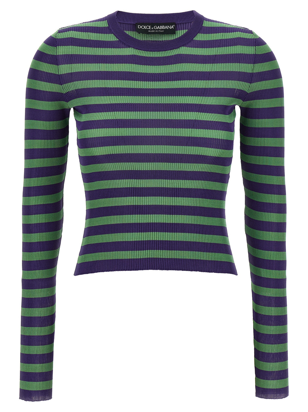 Cardigan en viscose multicolore de Dolce & Gabbana, style élégant avec motif coloré, porté sur un mannequin.
