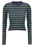 Cardigan en viscose multicolore de Dolce & Gabbana, style élégant avec motif coloré, porté sur un mannequin.