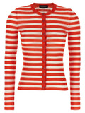 Cardigan en viscose orange Dolce & Gabbana, veste élégante avec détails raffinés, porté dans une image de mode élégante.