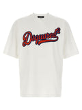 T-shirt blanc en coton de la marque Dsquared², coupe classique avec logo discret sur le devant.