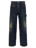 Jeans en denim bleu en coton de Dsquared², coupe classique avec coutures visibles et poches arrière.