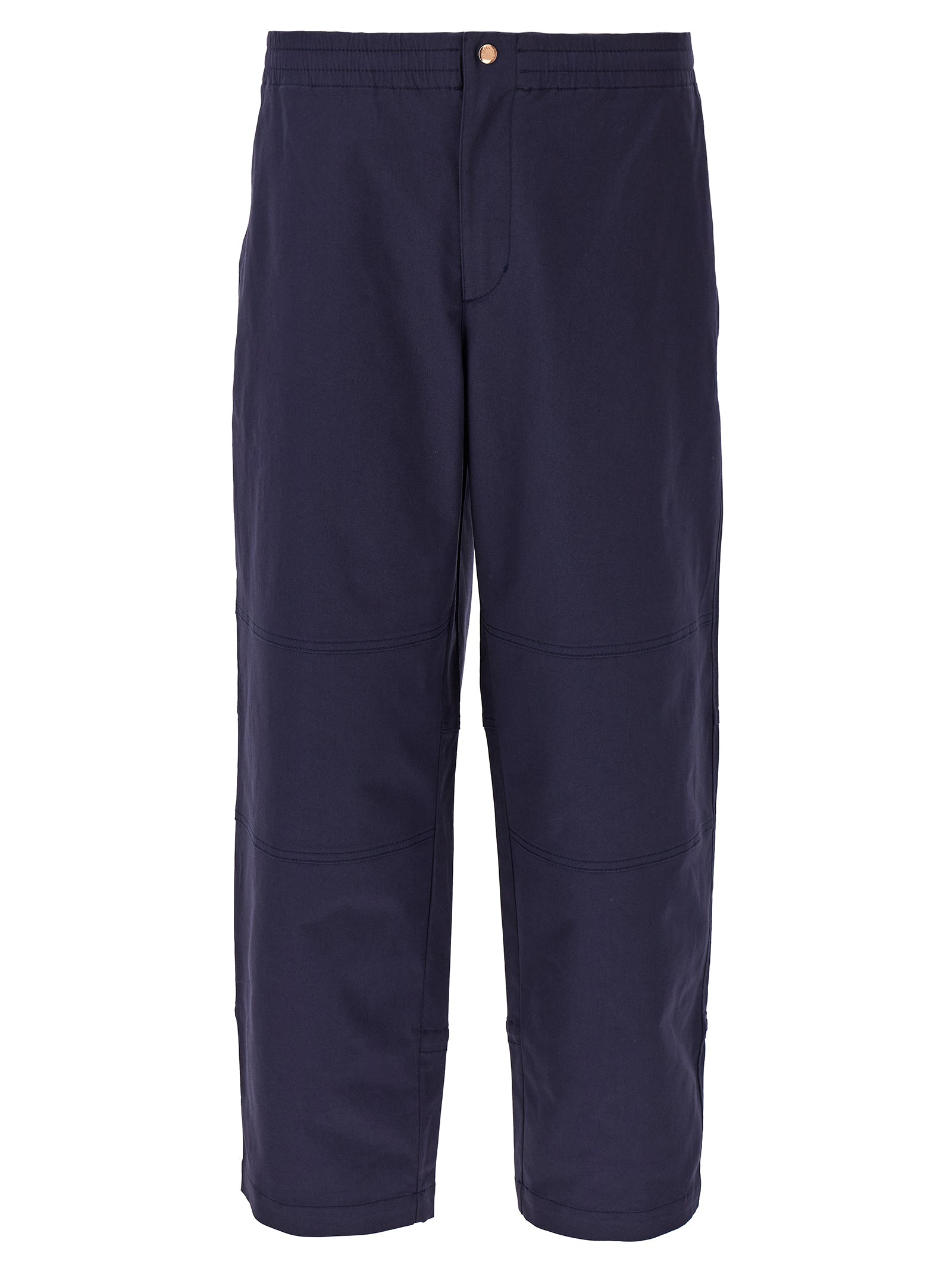 Pantalon casual en coton bleu MONCLER GENIUS, style décontracté avec coupe moderne, visible sur l'image 10853017.