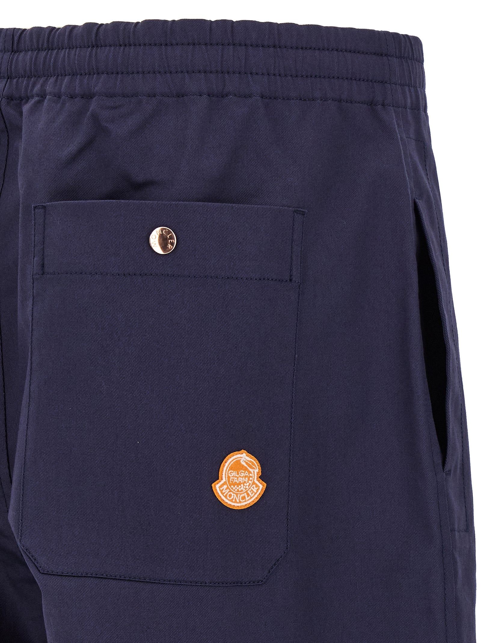 Pantalons décontractés en coton bleu de la marque MONCLER GENIUS, style casual et confortable.
