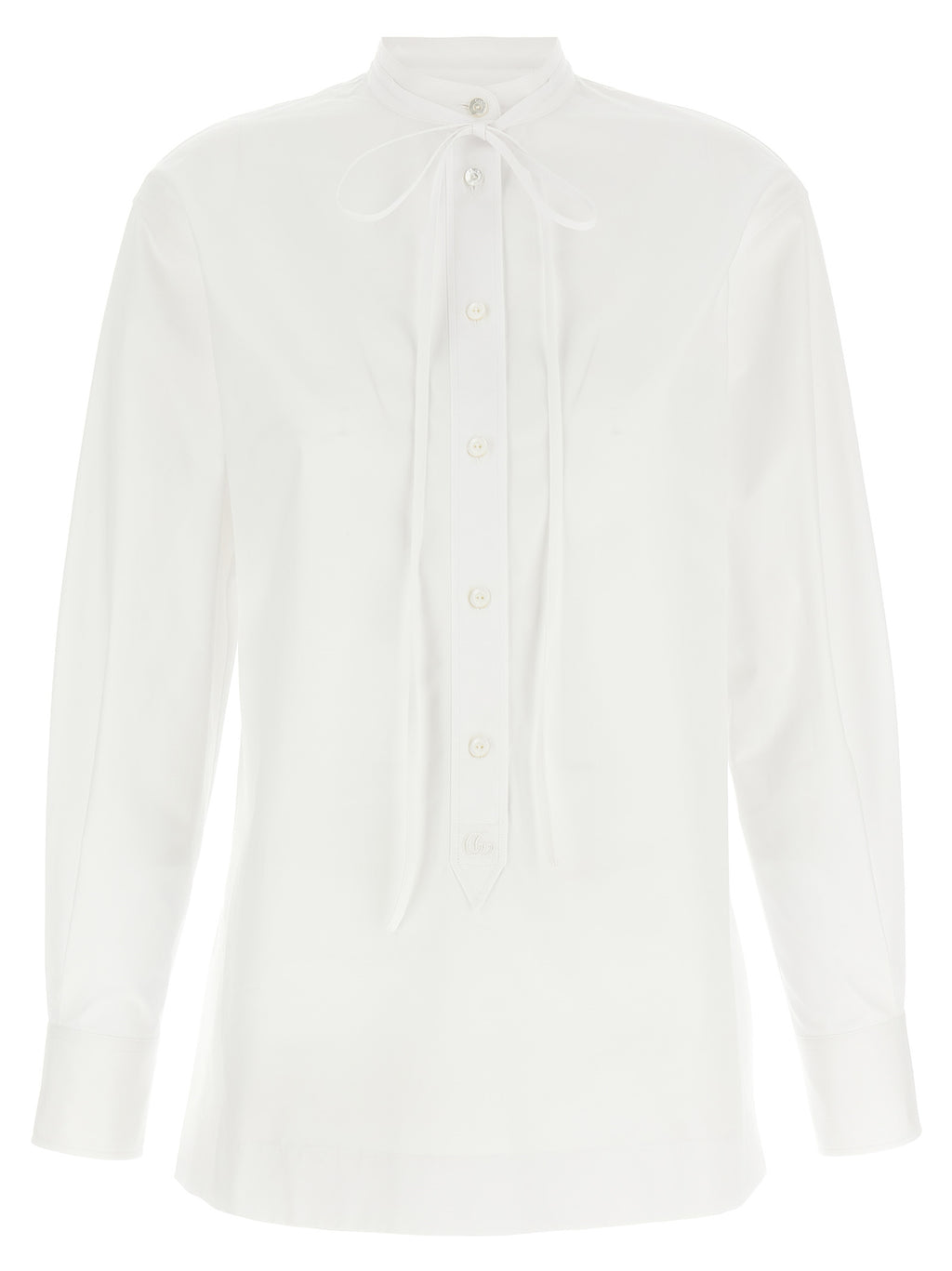 Chemise blanche en coton de Gucci, ajustée et élégante, avec col classique et manches longues, pour un look sophistiqué.