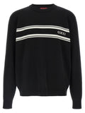 Cardigan en laine bicolore Gucci, veste élégante avec détails contrastés, portée décontractée ou chic, pour femmes ou hommes