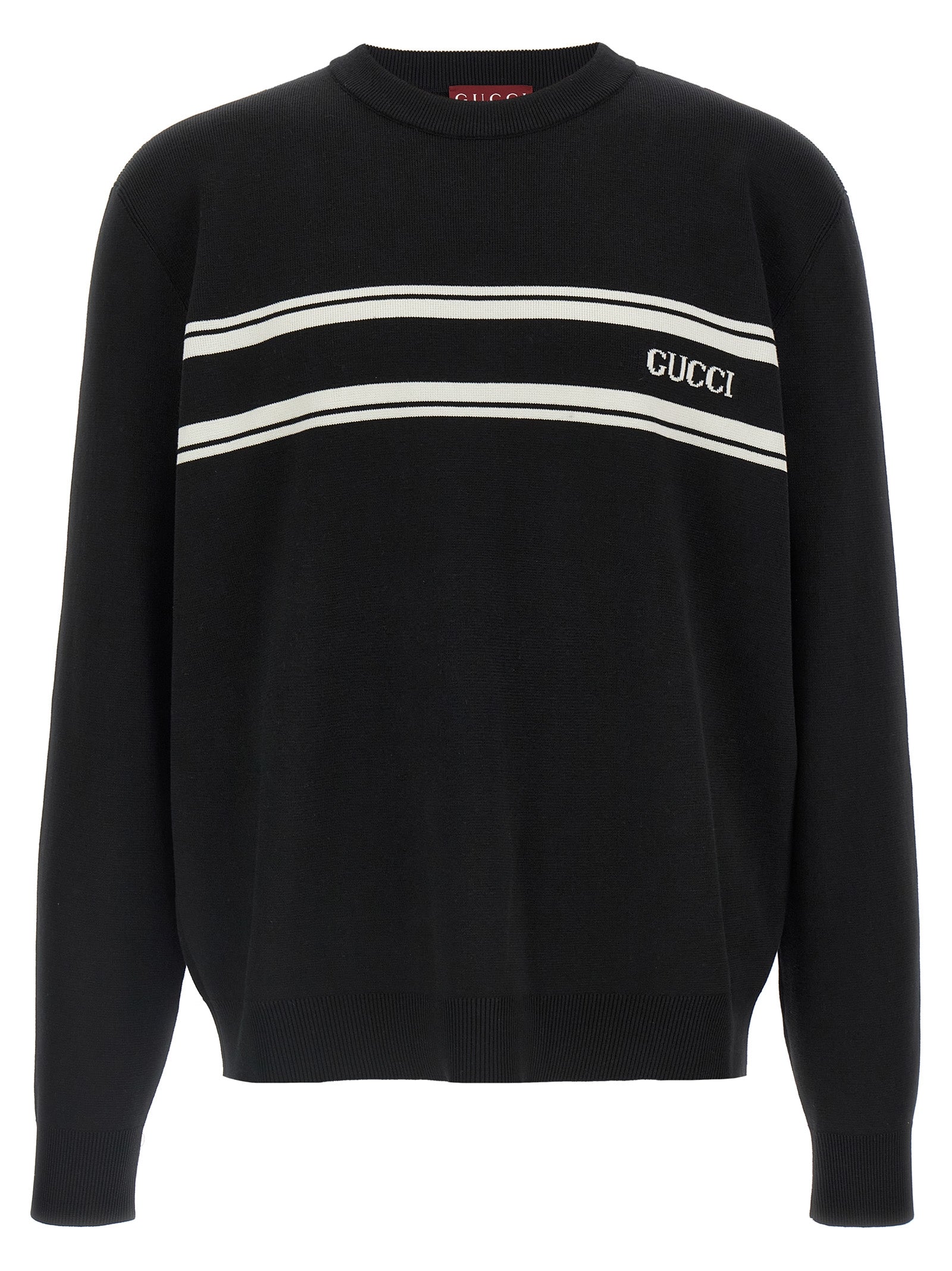 Cardigan en laine bicolore Gucci, veste élégante avec détails contrastés, portée décontractée ou chic, pour femmes ou hommes