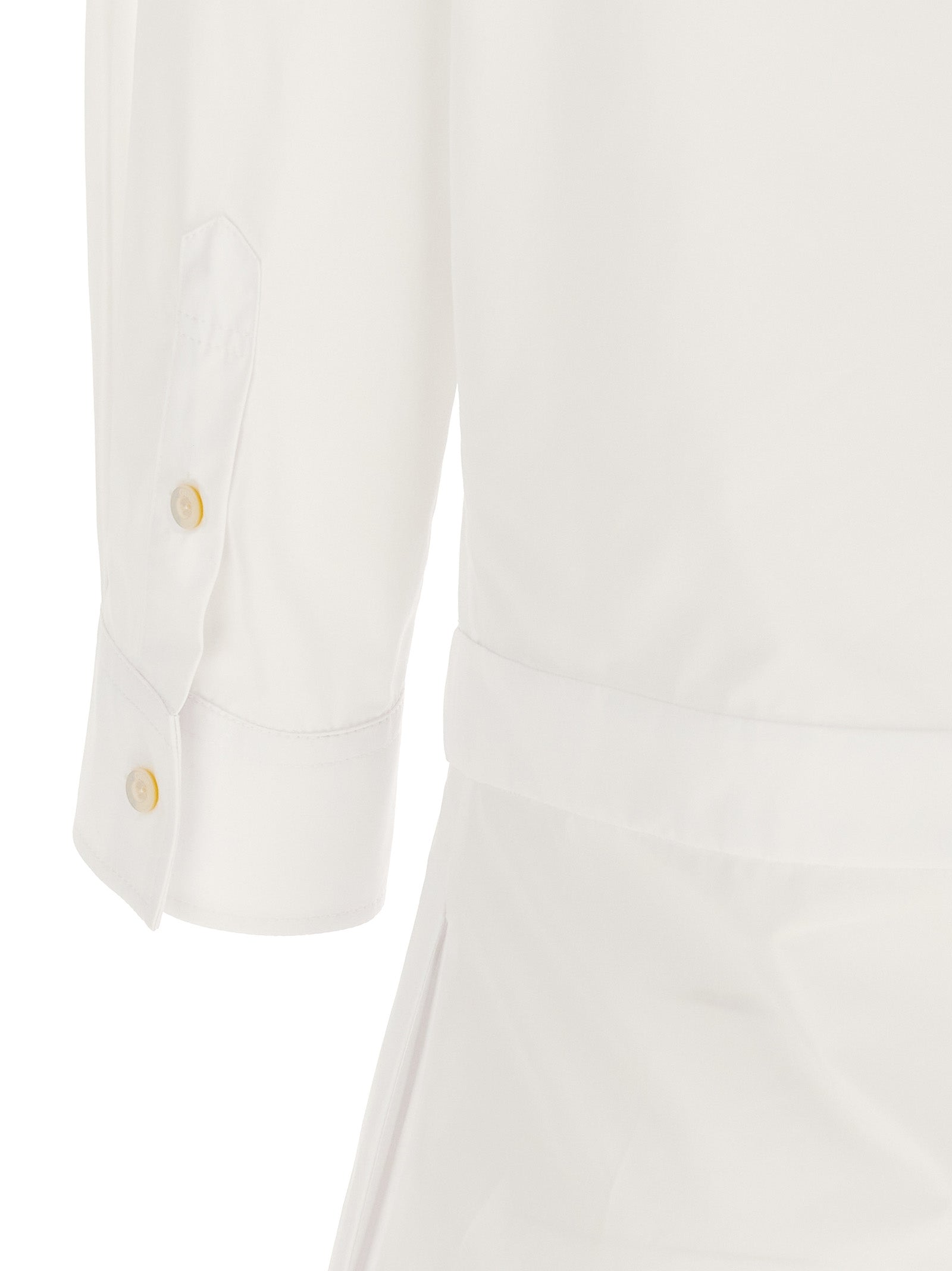 Robe courte blanche en coton de Gucci, portant un style élégant avec des détails sophistiqués, vue de face.