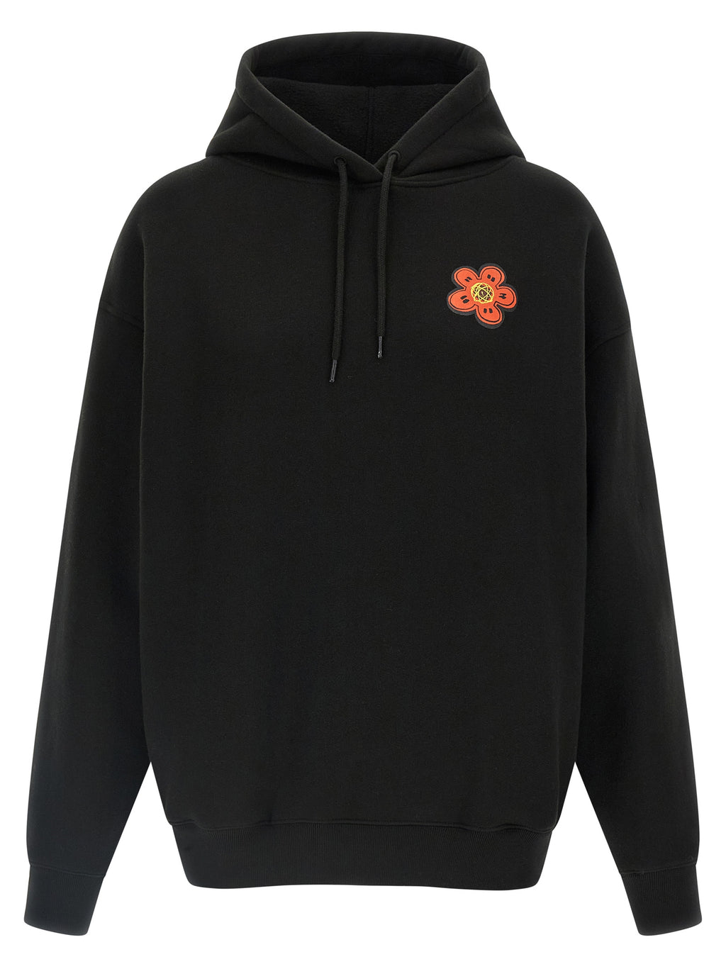 Sweat à capuche noir en coton de la marque Kenzo, visible avec logo discret sur la poitrine et tissu doux.