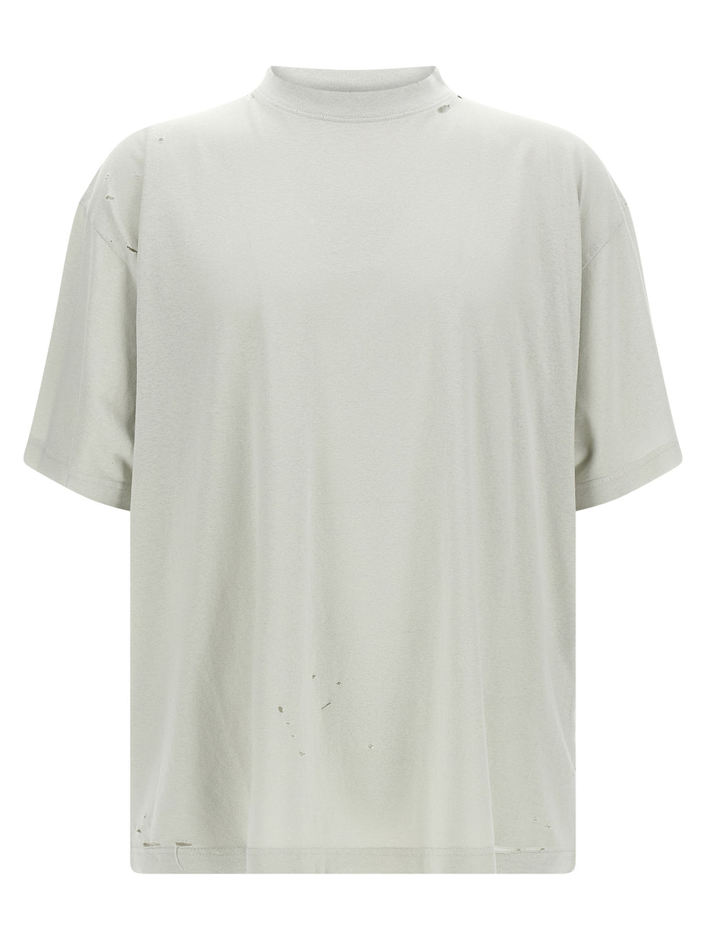 T-shirt beige en coton de la marque Balenciaga, coupe classique, visible sur un fond neutre.