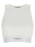 Débardeur blanc en coton Givenchy, vue de face, mettant en valeur le design simple et élégant du haut.