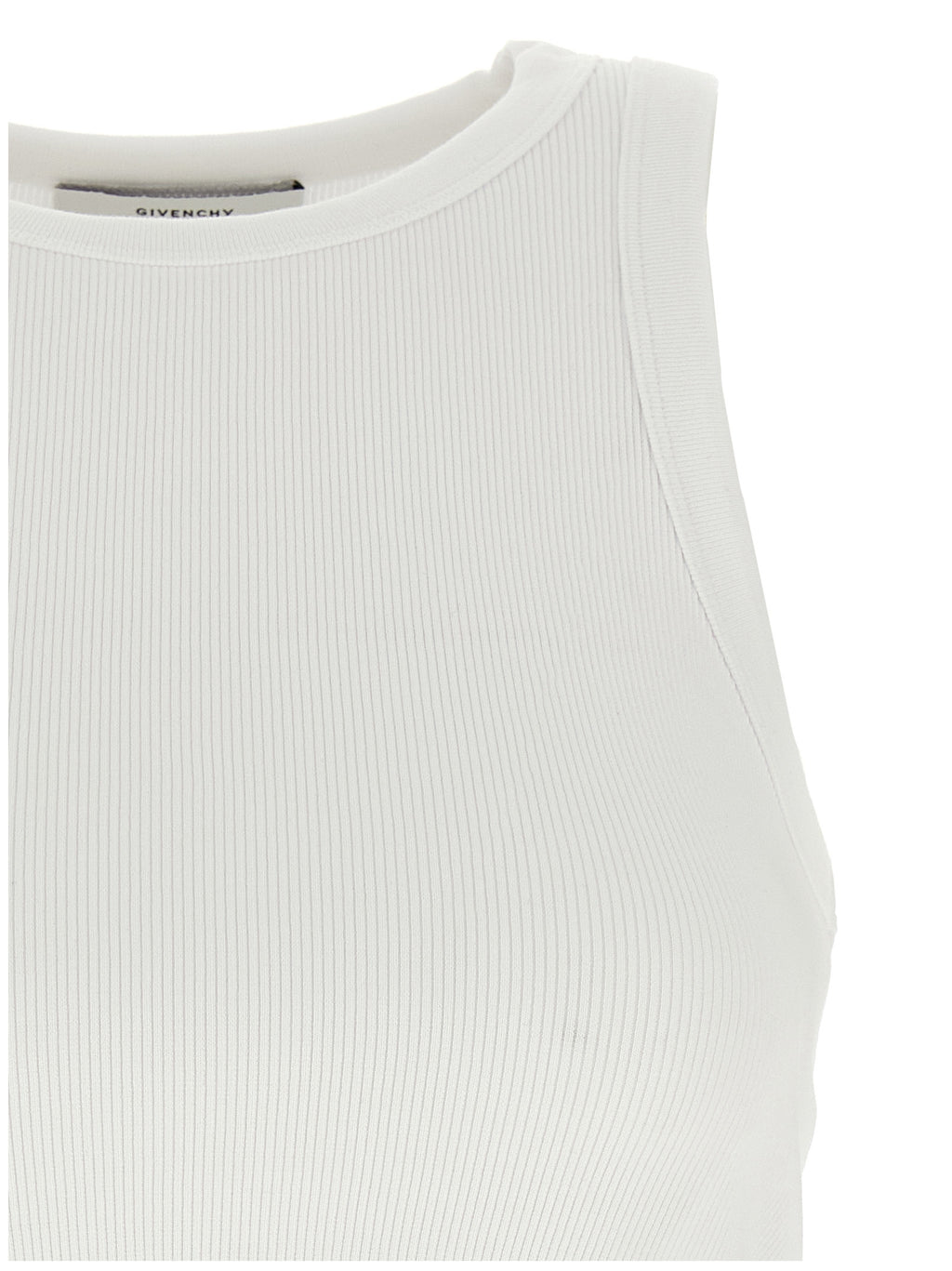 Débardeur blanc en coton de la marque Givenchy, tissu léger et confortable, porté sur un mannequin.