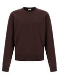 Sweatshirt en coton Bordeaux de Saint Laurent, style décontracté avec logo discret, porté par un mannequin.