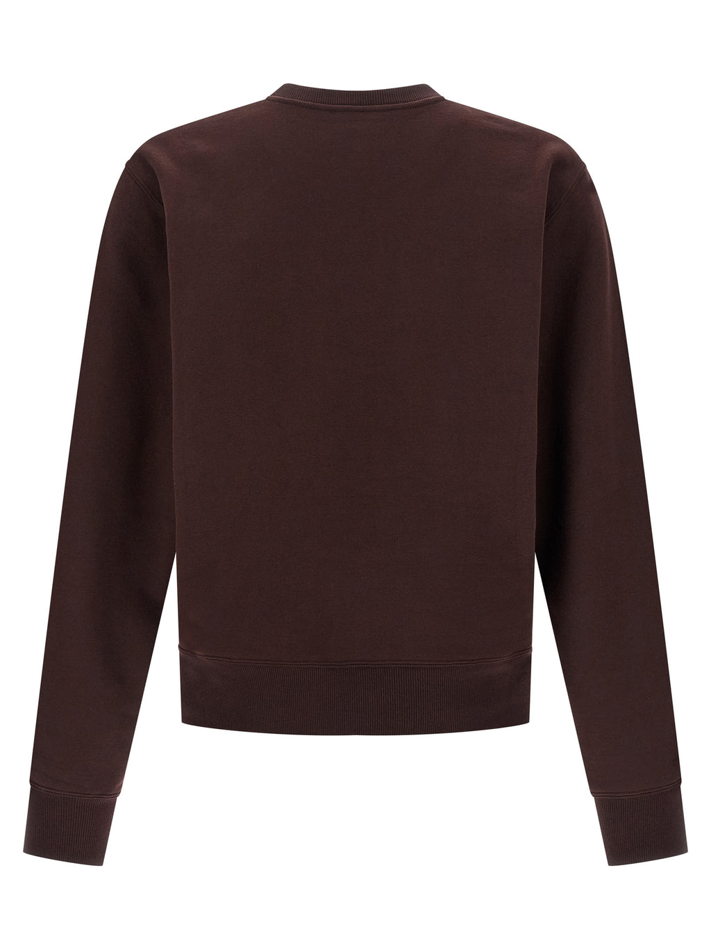 Sweat-shirt en coton bordeaux de Saint Laurent, style décontracté avec logo discret, porté sur un mannequin.