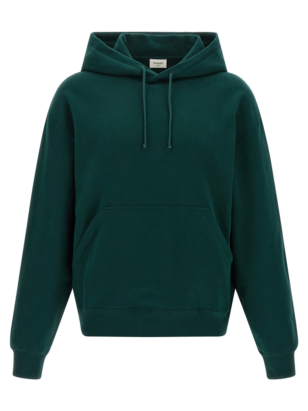 Sweatshirt en coton bicolore Saint Laurent, style décontracté avec logo brodé, coupe confortable et tendance.