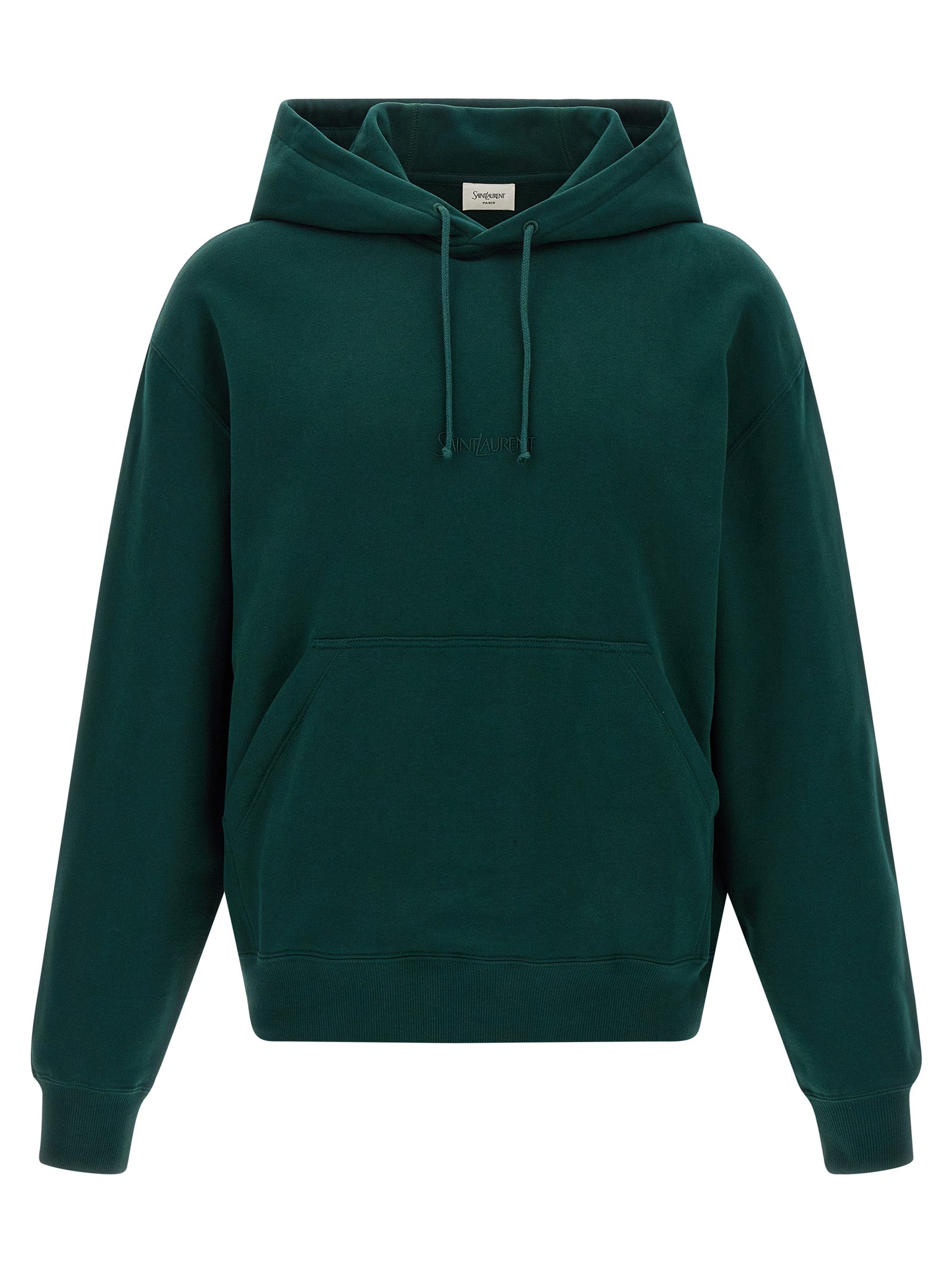 Sweatshirt en coton bicolore Saint Laurent, style décontracté avec logo brodé, coupe confortable et tendance.