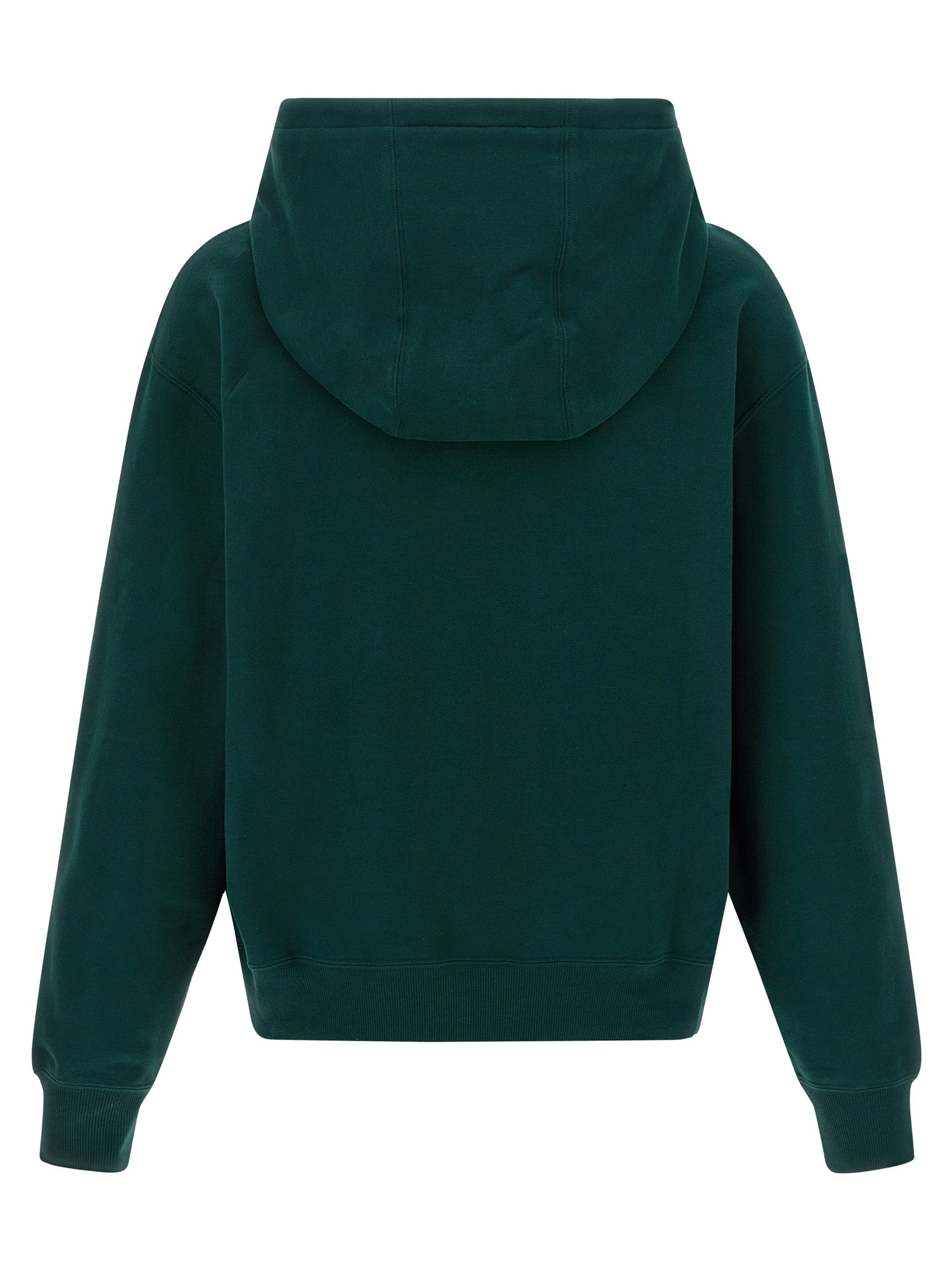 Sweatshirt en coton bicolore de Saint Laurent, style décontracté, avec logo discret, porté sur un mannequin.