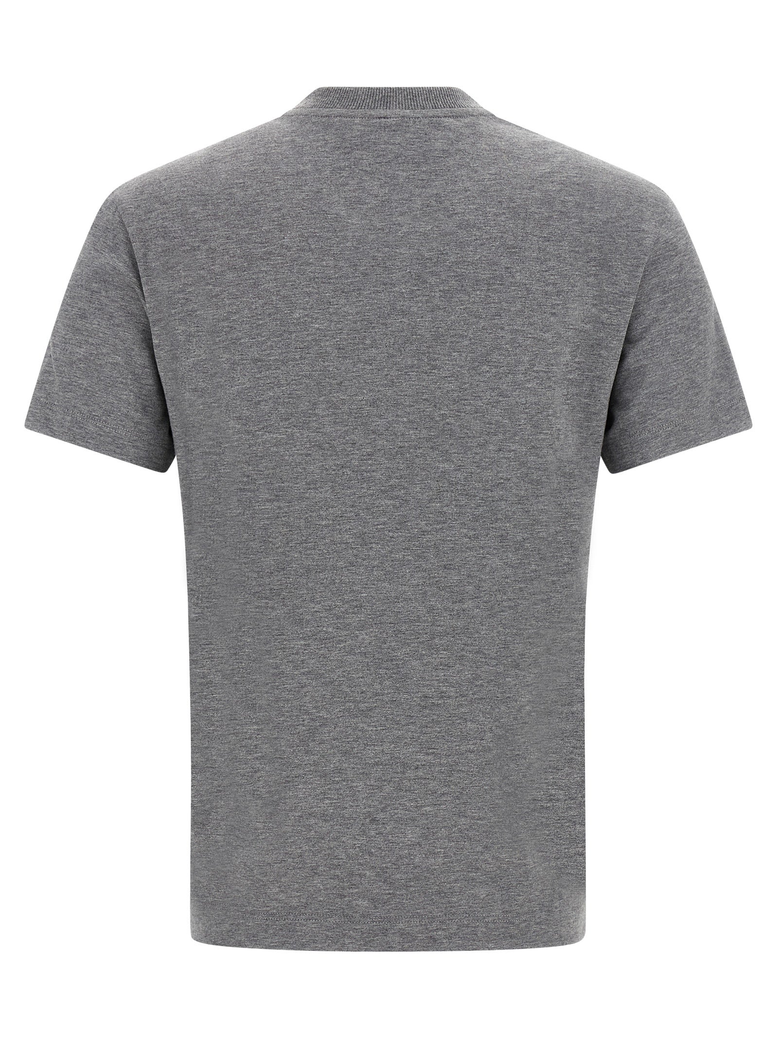 T-shirt en coton gris de Fendi, vêtement décontracté avec logo Fendi visible, porté sur un modèle.