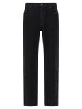 Jeans droits en coton noir de Saint Laurent, style classique et élégant, avec détails visibles et coupe droite.