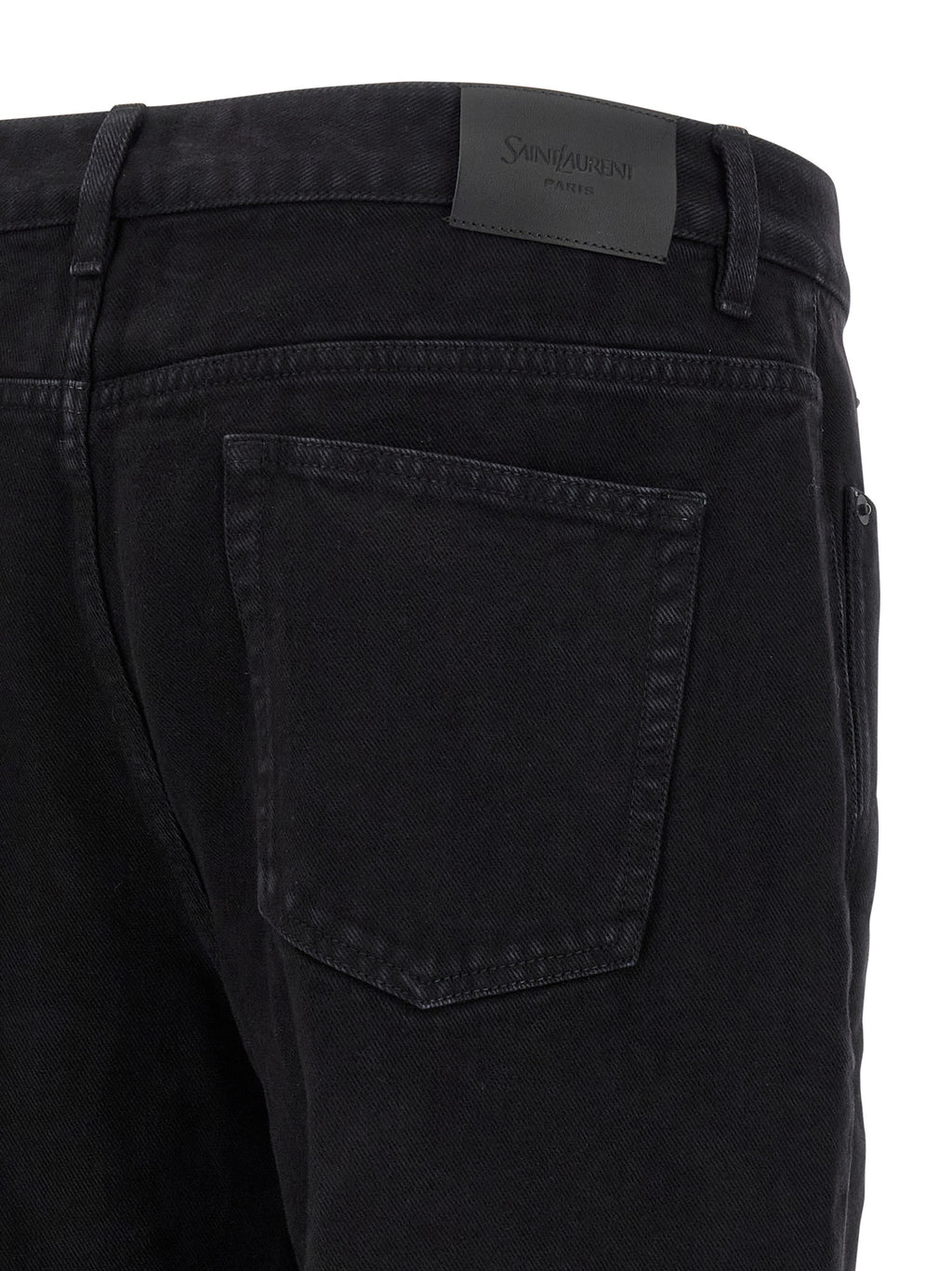 Jeans droits en coton noir de Saint Laurent, style classique avec coupe droite et finition soignée.
