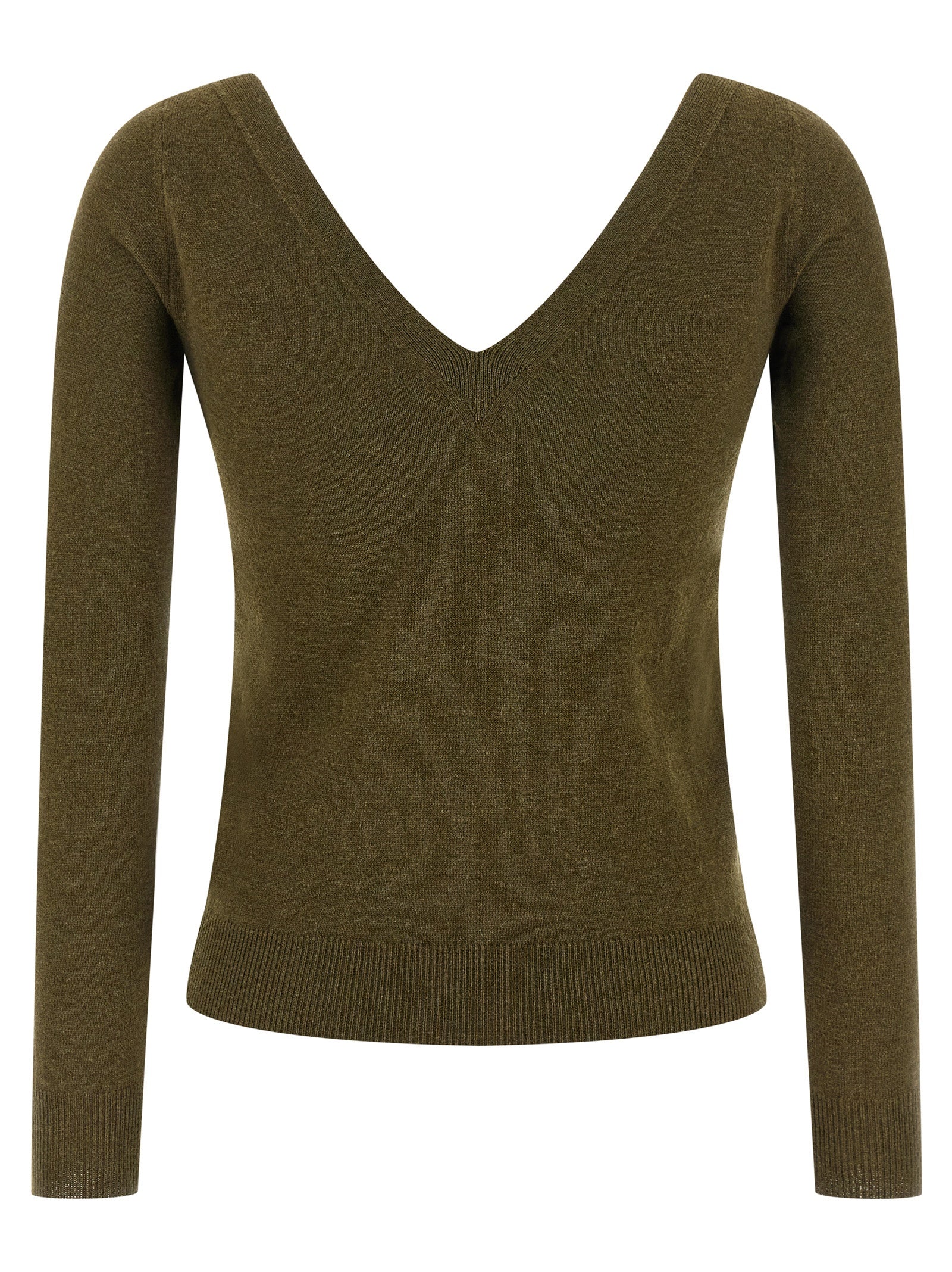 Cardigan en cachemire bicolore Saint Laurent, coupe élégante, détails sophistiqués, porté ou posé sur un mannequin.