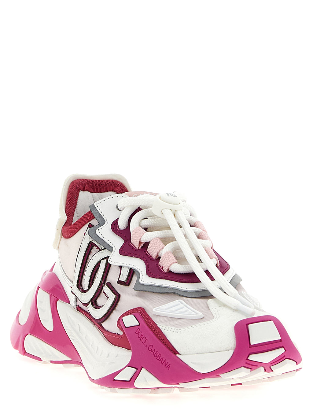 Baskets athlétiques Dolce & Gabbana en viscose fuchsia, style sportif avec semelle blanche et design tendance.