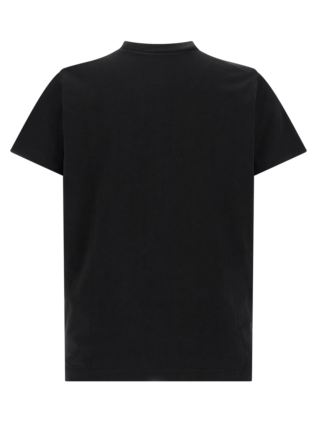 T-shirt en coton bicolore Dsquared², coupe décontractée, avec logo discret, porté par un mannequin.