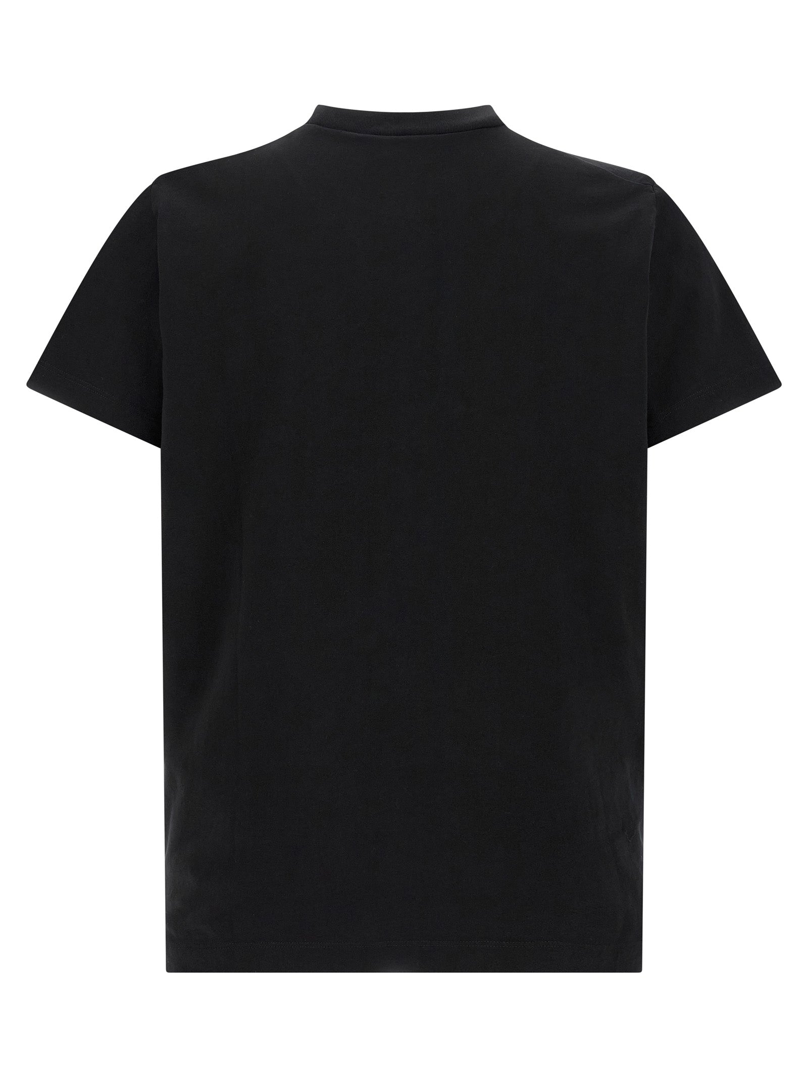 T-shirt en coton bicolore Dsquared², coupe décontractée, avec logo discret, porté par un mannequin.