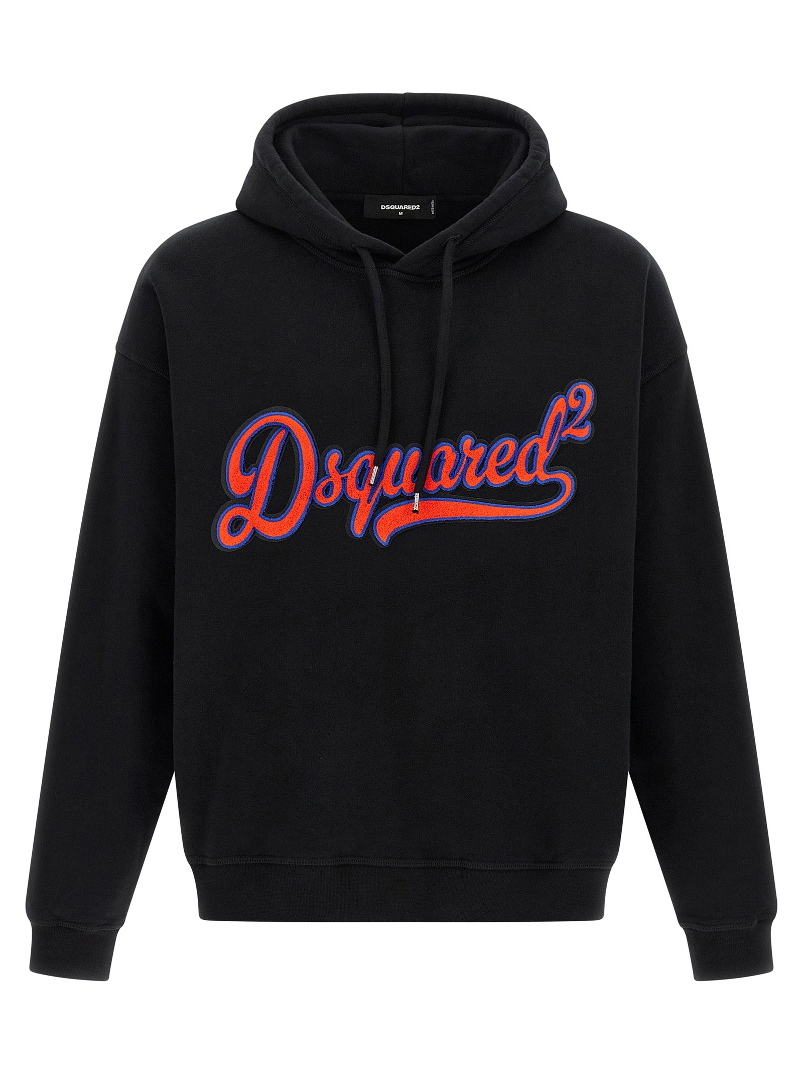Sweat-shirt en coton noir de la marque Dsquared², avec logo discret, confortable et décontracté pour le style casual.