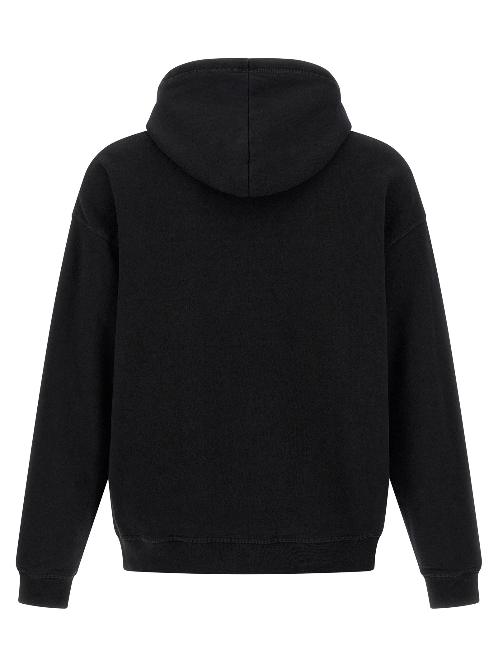 Pull à capuche en coton noir Dsquared² avec logo brodé, style décontracté et moderne, pour homme.