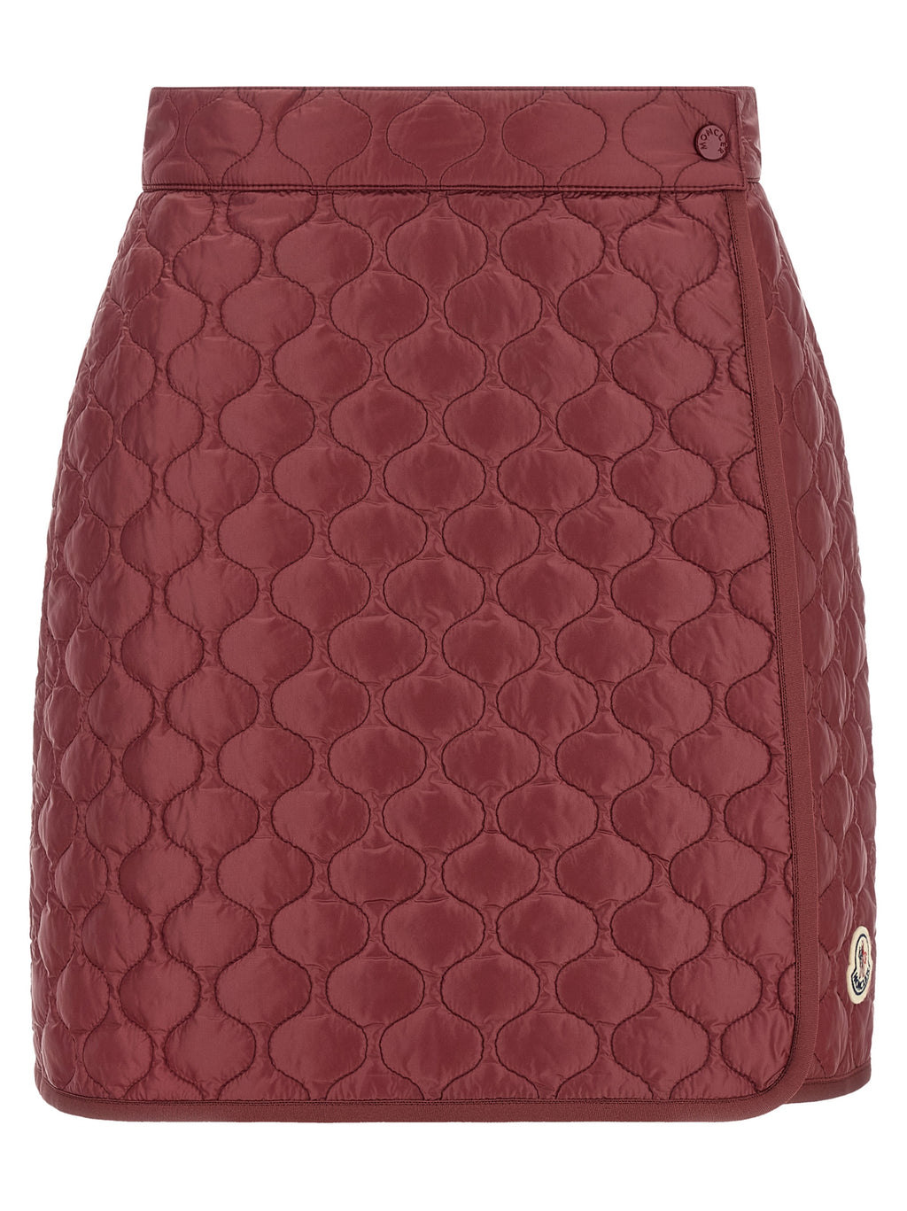 Jupe longue en polyamide bordeaux de Moncler, visible avec finition élégante et coupe fluide.