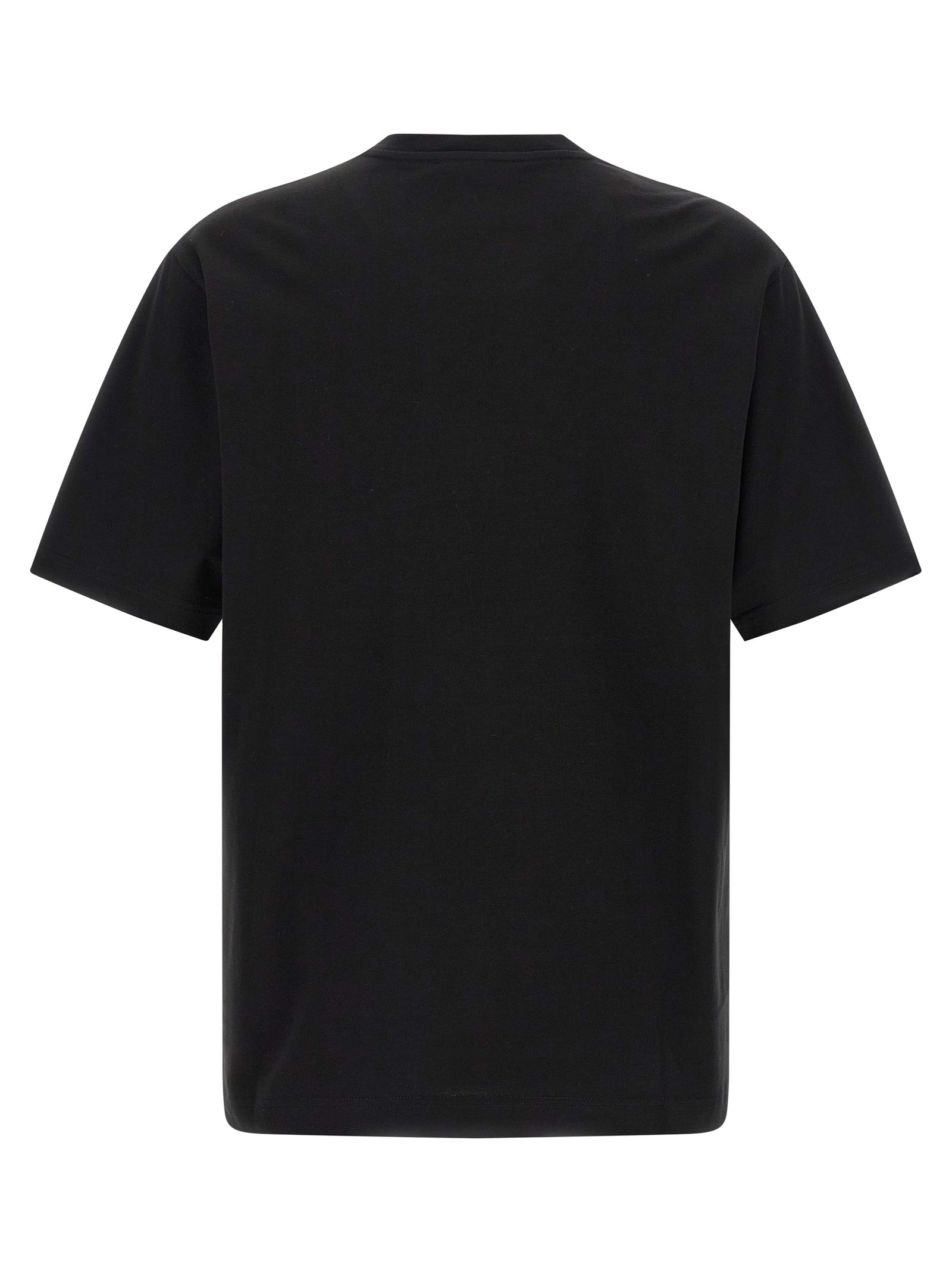 T-shirt en coton bicolore Dolce & Gabbana, coupe classique, visible en détail avec col rond et logo subtil.