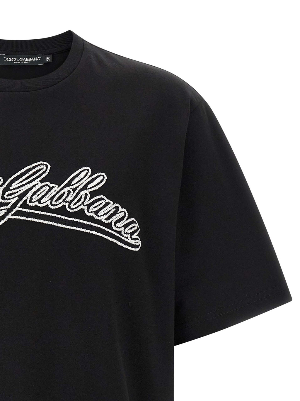 T-shirt en coton bicolore Dolce & Gabbana, coupe classique, détails en contraste, parfait pour un style élégant et décontracté.